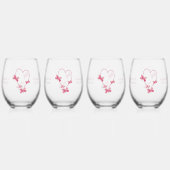 結婚の茎のないワイングラスピンクハート ステムなしワイングラス (裏面)