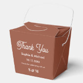 結婚の茶色のテラコッタ新郎新婦 フェイバーボックス (正面)