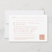 結婚の菊オレンジの結婚式RSVP QRコード 出欠カード (裏面)