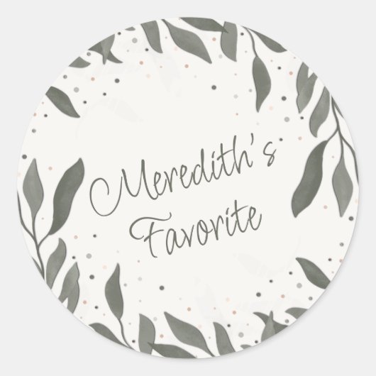 結婚の葉おもしろいは彼女のインスピレーションお気に入りの ラウンドシール (正面)
