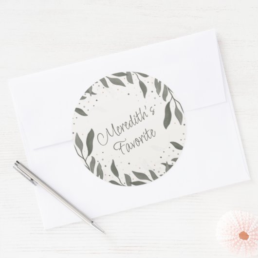 結婚の葉おもしろいは彼女のインスピレーションお気に入りの ラウンドシール (封筒)