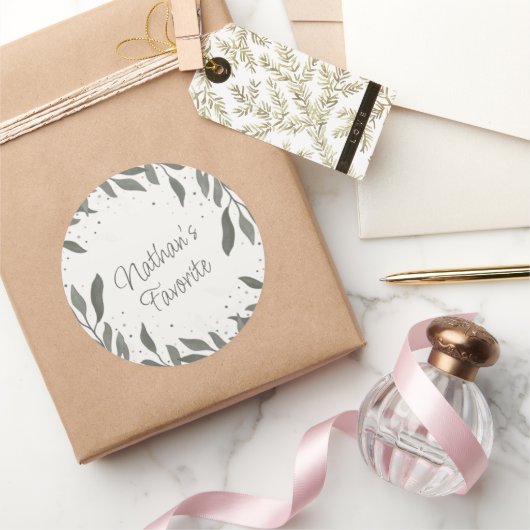結婚の葉インスピリティ新郎お気に入りのシンプル ラウンドシール (ギフト)