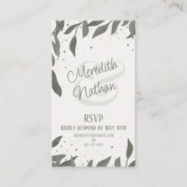 結婚の葉シンプルRSVP エンクロージャーカード