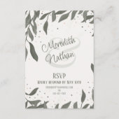 結婚の葉トレンディー検査RSVP かわいらし エンクロージャーカード (正面)