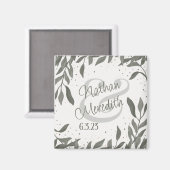 結婚の葉モダンシンプルのエレガント吸光度 マグネット (正面/裏面)