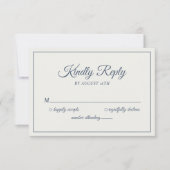 結婚の親切なモダン返事 出欠カード (正面)