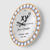 結婚の記念ダイヤカスタムモンド年号 ラージ壁時計 (傾斜)