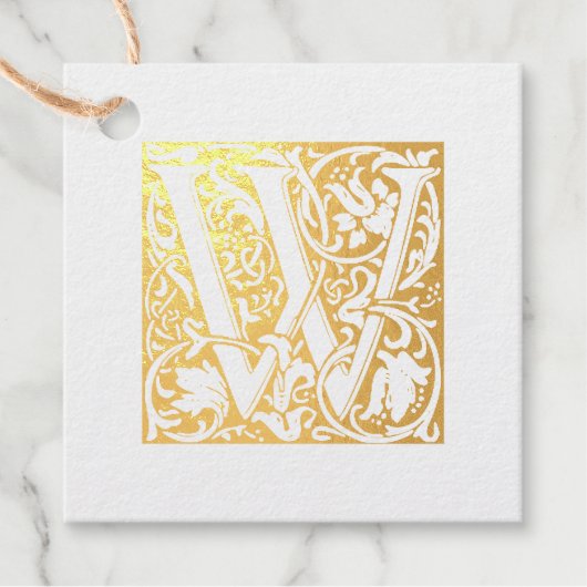 結婚の記念日のライトレターWモノグラム フェイバータグ (正面)