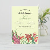 結婚の記念日の水の色グラジオリリリチューリップ 招待状 (スタンド正面)