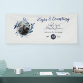 結婚の記念日パーティー写真ウェルカムブルーグレー 横断幕 (トレードショー)