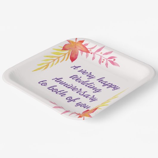 結婚の記念日9"スクエア紙プレート ペーパープレート (傾斜あり)