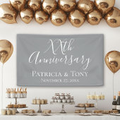 結婚の記念日 – 任意の年 – 灰色 横断幕