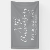 結婚の記念日 – 任意の年 – 灰色 横断幕 (縦)