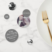 結婚の記念日 – 3枚の写真 – 25th silver gray コンフェッティ (グループ)