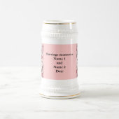 結婚の記憶; 蝶挨りだらけのピンク ビールジョッキ (中央)