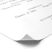 結婚の証明書パープル水色フローラハート ポスター (角)