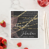 結婚の詩感謝していフローラ金ゴールド名バラ黒 スタンダードランチョンナプキン (インサイチュ)