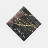 結婚の詩感謝していフローラ金ゴールド名バラ黒 スタンダードランチョンナプキン (角)