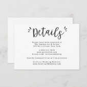 結婚の詳細と宿泊情報カード 招待状 (正面/裏面)