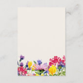 結婚の詳細の水の色ワイルドフラワーボホフローラ エンクロージャーカード (裏面)