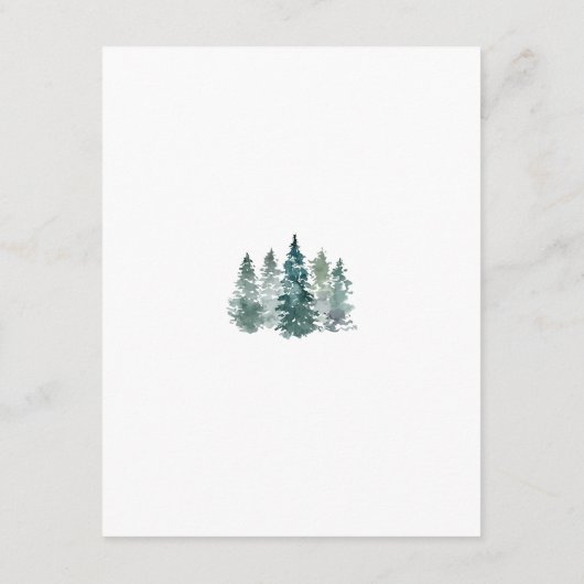 結婚の詳細の水の色素朴緑の松 エンクロージャーカード (裏面)
