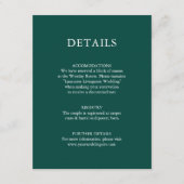 結婚の詳細の水の色素朴緑の松 エンクロージャーカード (正面)