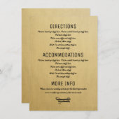 結婚の詳細カードヴィンテージ招待状の挿入 エンクロージャーカード (正面/裏面)