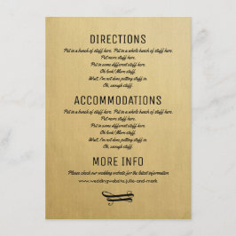 結婚の詳細カードヴィンテージ招待状の挿入 エンクロージャーカード