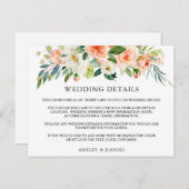 結婚の詳細コーラルフローラ挿入カード ポストカード (正面/裏面)
