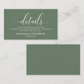 結婚の詳細サーモダンジグリーンテーマ エンクロージャーカード (正面/裏面)
