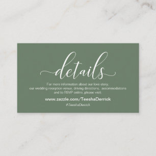 結婚の詳細サーモダンジグリーンテーマ エンクロージャーカード