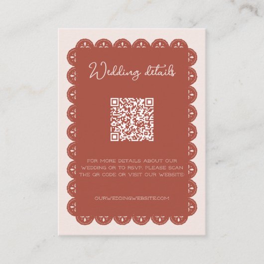 結婚の詳細パペルピカドテラコッタメキシコ エンクロージャーカード (正面)