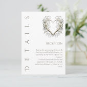 結婚の詳細モダンの花とハート エンクロージャーカード (スタンド正面)
