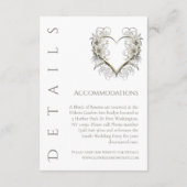 結婚の詳細モダンの花とハート エンクロージャーカード (裏面)