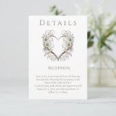 結婚の詳細モダンの花とハート エンクロージャーカード (スタンド正面)