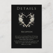 結婚の詳細モダンの花とハート エンクロージャーカード (正面)