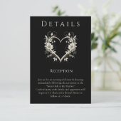 結婚の詳細モダンの花とハート エンクロージャーカード (スタンド正面)