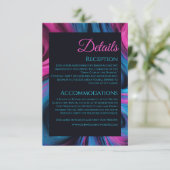 結婚の詳細モダン-抽象芸術ブルーとピンク –  エンクロージャーカード (スタンド正面)