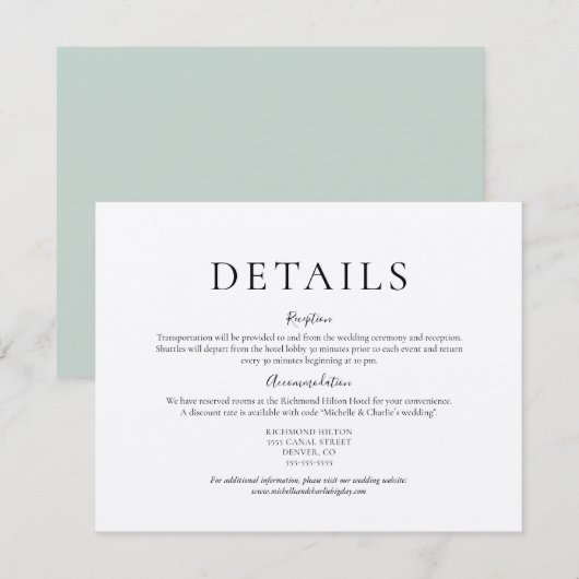 結婚の詳細情報カード 招待状 (正面/裏面)