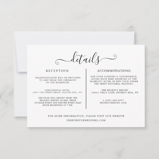 結婚の詳細情報テンプレート 招待状 (正面)