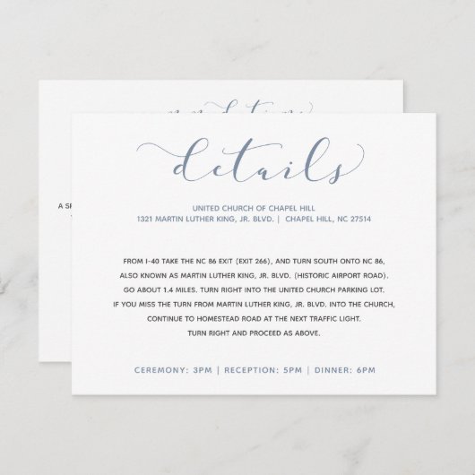 結婚の詳細情報渦巻形の書道タイポグラフィ エンクロージャーカード (正面/裏面)