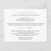 結婚の詳細情報渦巻形の書道タイポグラフィ エンクロージャーカード (裏面)