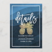 結婚の詳細情報金ゴールドPineapple Couple エンクロージャーカード (正面)