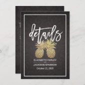 結婚の詳細情報 ゴールドパイナップル カップル エンクロージャーカード (正面/裏面)