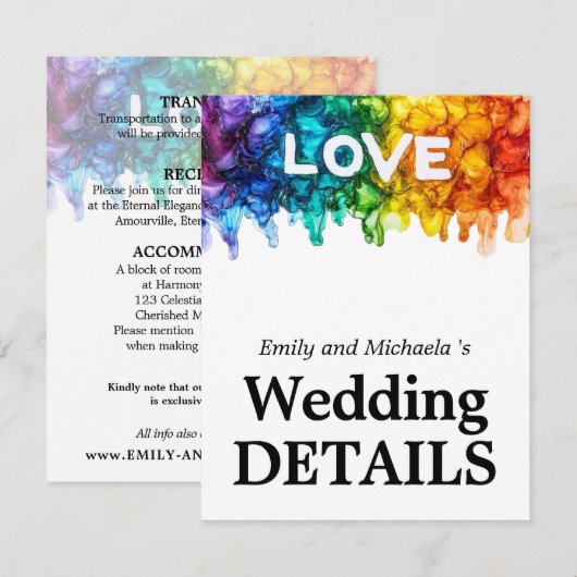 🌈結婚の詳細愛絵を描LGBTQ エンクロージャーカード (正面/裏面)