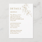 結婚の詳細植物性シンプル金ゴールドエレガント エンクロージャーカード (正面)