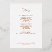 結婚の詳細白の背景バラ金ゴールド 箔招待状 (正面)