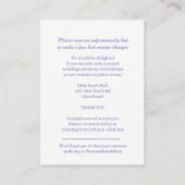 結婚の詳細紫シンプルの花の水色 エンクロージャーカード (裏面)