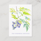 結婚の詳細紫シンプルの花の水色 エンクロージャーカード (正面)