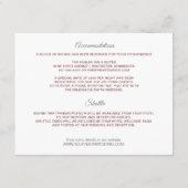 結婚の詳細赤ちゃんの息ほこりっぽいバラインサート エンクロージャーカード (裏面)